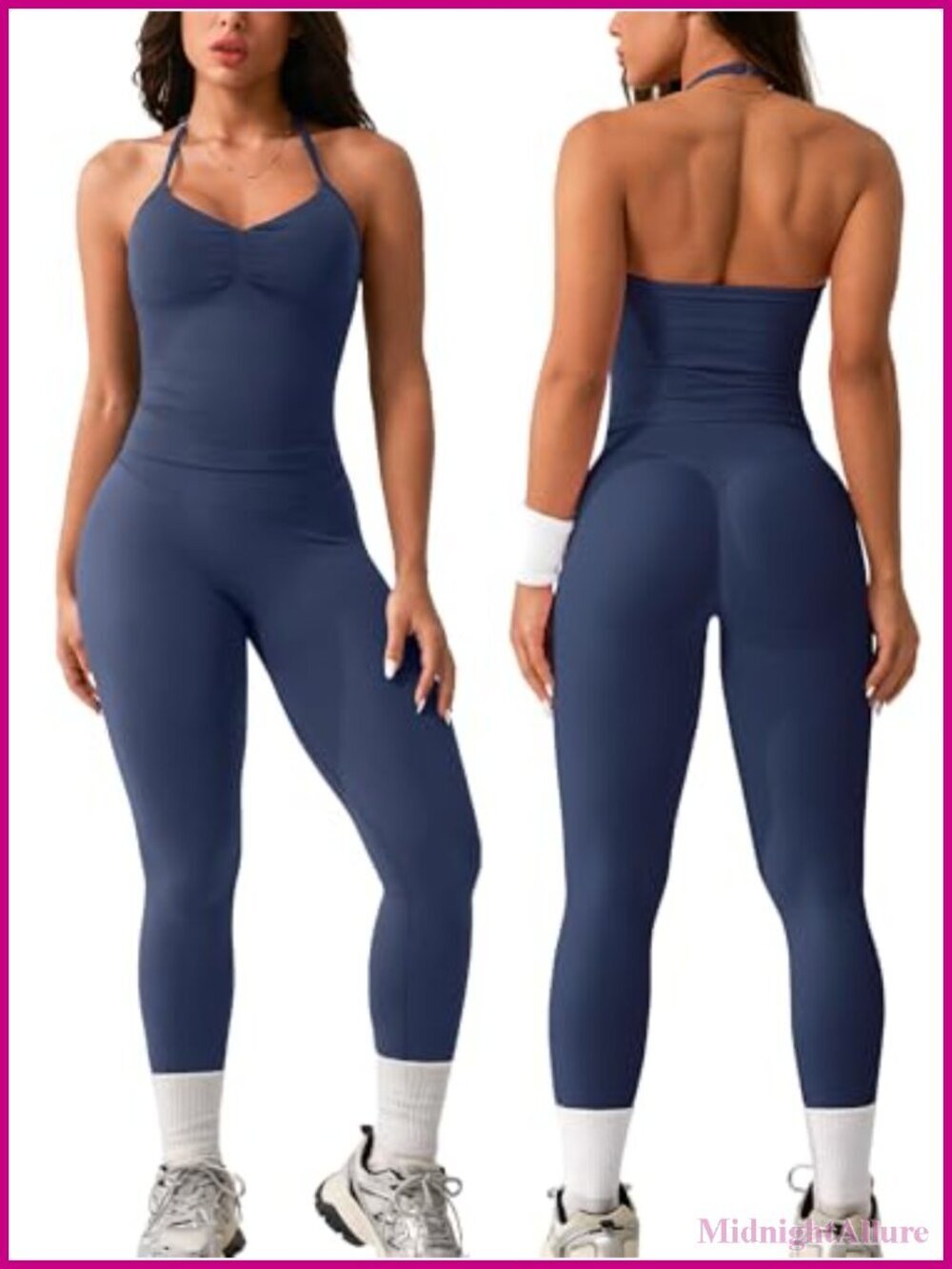 Ribbed Seamless 2 Piece Workout Set for Women - Tank Top & Leggings